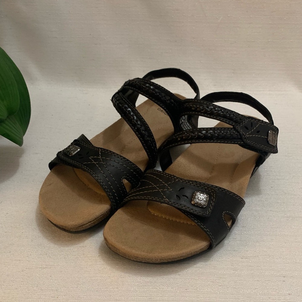 EARTH ORIGINS BOSK BENSON Black Leather Sandals Woman’s 6.5M